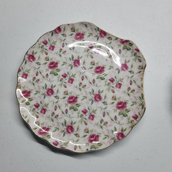 Vintage Lefton Hand Painted Chintz Pattern Snack Plates #637 - Picture 8 of 10